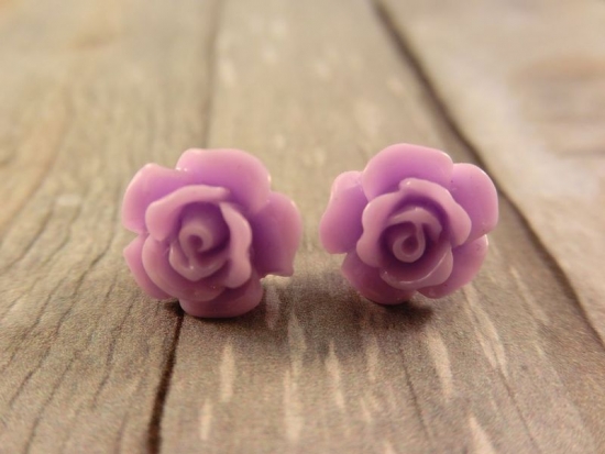 Cabochon Blumen Ohrstecker Blüte Rose
